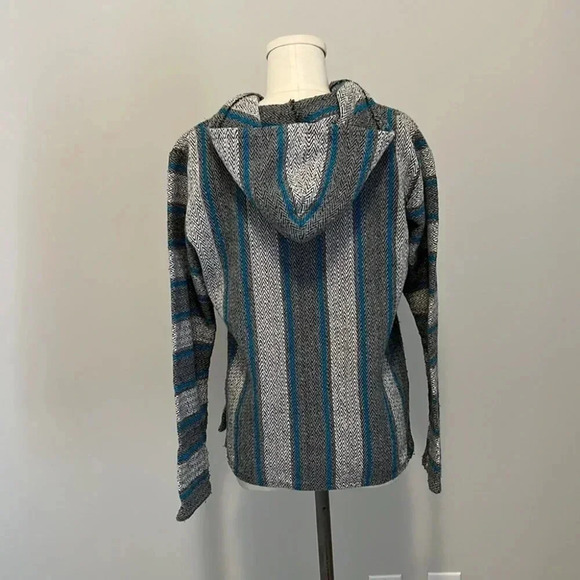 Original Senor Lopez gray/black/blue  Baja Beach hoodie size small - Picture 3 of 9